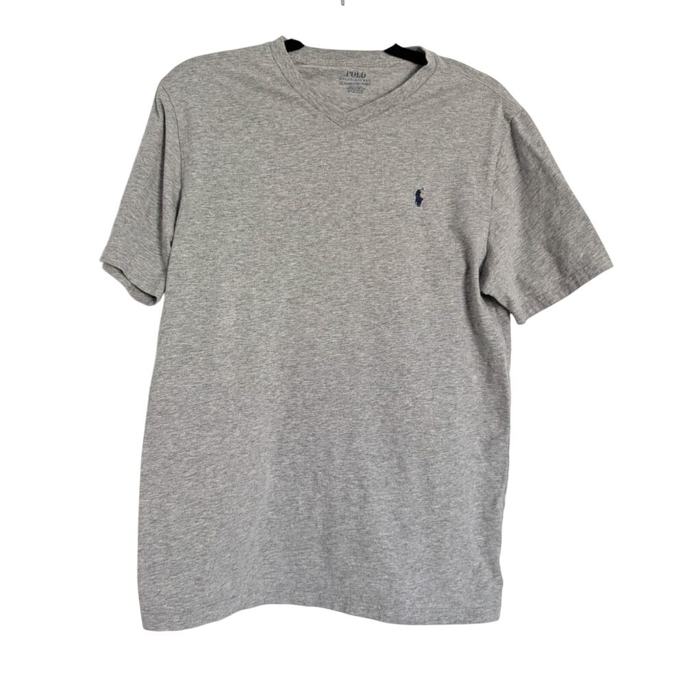 Polo Ralph Lauren Men's Medium V Neck Gray Basic Layered T Shirt Casual